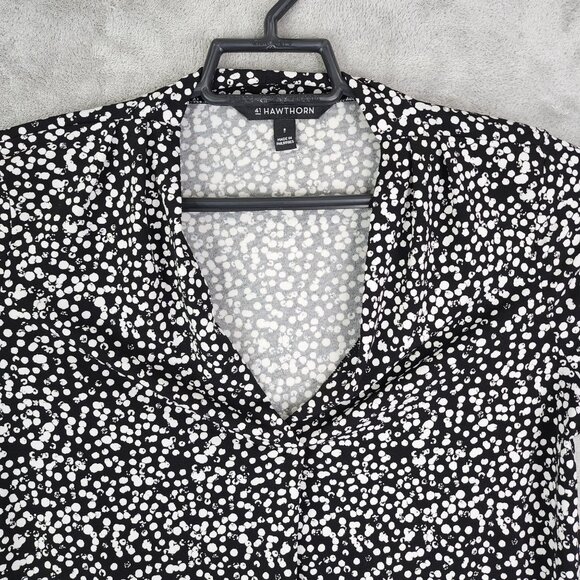 Women's 41 Hawthorn Blouse Top Black & White Polka Dot V-Neck Size S - Picture 4 of 10